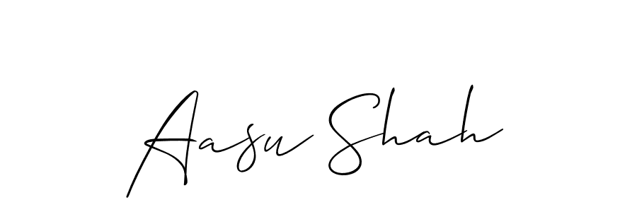 Make a beautiful signature design for name Aasu Shah. With this signature (Allison_Script) style, you can create a handwritten signature for free. Aasu Shah signature style 2 images and pictures png