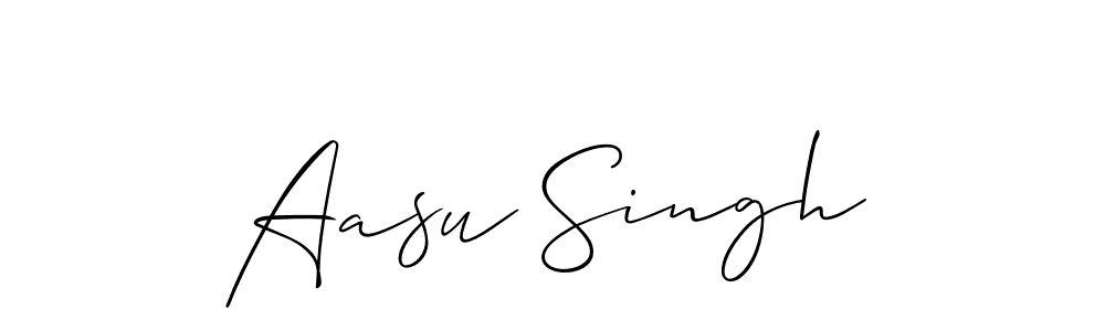 How to make Aasu Singh name signature. Use Allison_Script style for creating short signs online. This is the latest handwritten sign. Aasu Singh signature style 2 images and pictures png