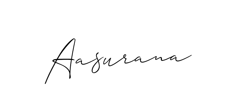 How to make Aasurana name signature. Use Allison_Script style for creating short signs online. This is the latest handwritten sign. Aasurana signature style 2 images and pictures png