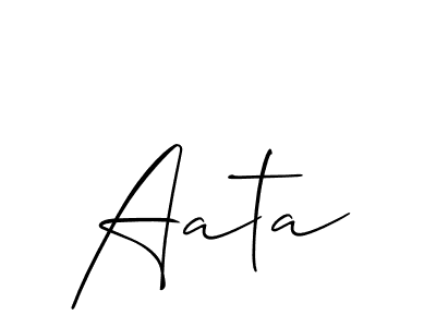 The best way (Allison_Script) to make a short signature is to pick only two or three words in your name. The name Aata include a total of six letters. For converting this name. Aata signature style 2 images and pictures png