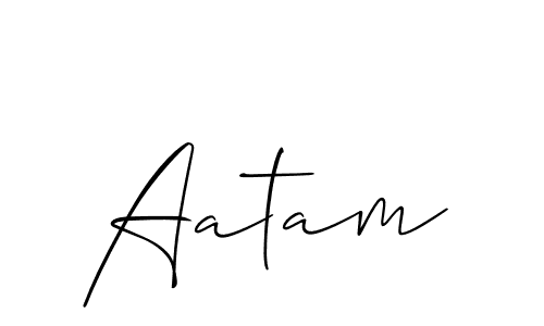 How to Draw Aatam signature style? Allison_Script is a latest design signature styles for name Aatam. Aatam signature style 2 images and pictures png