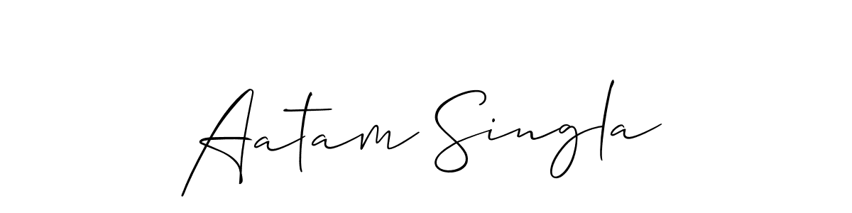 Aatam Singla stylish signature style. Best Handwritten Sign (Allison_Script) for my name. Handwritten Signature Collection Ideas for my name Aatam Singla. Aatam Singla signature style 2 images and pictures png