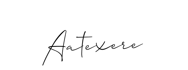 It looks lik you need a new signature style for name Aatexere. Design unique handwritten (Allison_Script) signature with our free signature maker in just a few clicks. Aatexere signature style 2 images and pictures png