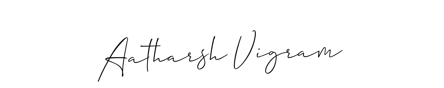 It looks lik you need a new signature style for name Aatharsh Vigram. Design unique handwritten (Allison_Script) signature with our free signature maker in just a few clicks. Aatharsh Vigram signature style 2 images and pictures png