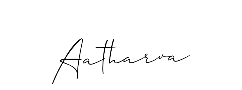 It looks lik you need a new signature style for name Aatharva. Design unique handwritten (Allison_Script) signature with our free signature maker in just a few clicks. Aatharva signature style 2 images and pictures png