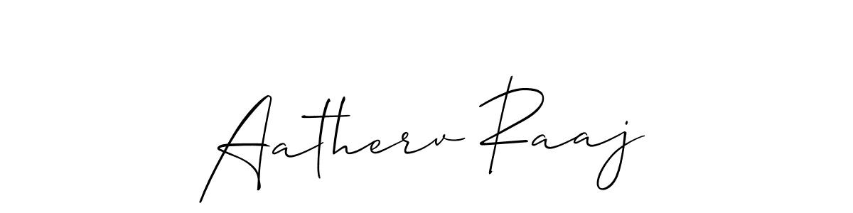 Design your own signature with our free online signature maker. With this signature software, you can create a handwritten (Allison_Script) signature for name Aatherv Raaj. Aatherv Raaj signature style 2 images and pictures png