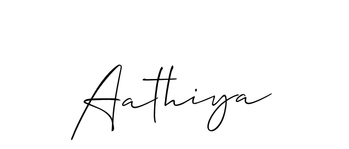 Design your own signature with our free online signature maker. With this signature software, you can create a handwritten (Allison_Script) signature for name Aathiya. Aathiya signature style 2 images and pictures png