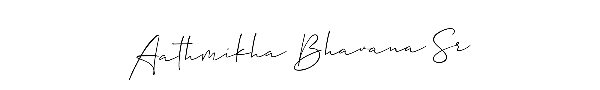 It looks lik you need a new signature style for name Aathmikha Bhavana Sr. Design unique handwritten (Allison_Script) signature with our free signature maker in just a few clicks. Aathmikha Bhavana Sr signature style 2 images and pictures png