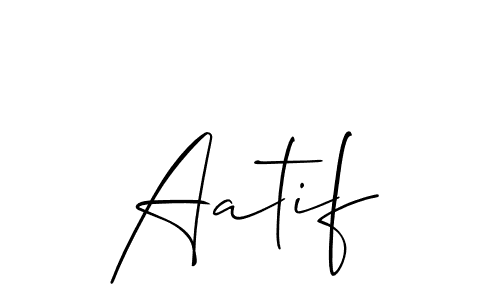 How to make Aatif signature? Allison_Script is a professional autograph style. Create handwritten signature for Aatif name. Aatif signature style 2 images and pictures png