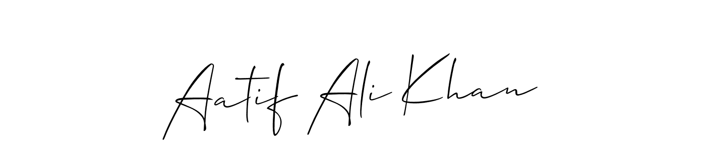 Use a signature maker to create a handwritten signature online. With this signature software, you can design (Allison_Script) your own signature for name Aatif Ali Khan. Aatif Ali Khan signature style 2 images and pictures png