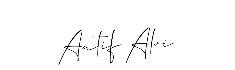 This is the best signature style for the Aatif Alvi name. Also you like these signature font (Allison_Script). Mix name signature. Aatif Alvi signature style 2 images and pictures png