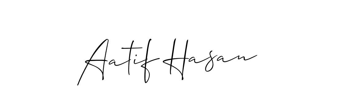How to make Aatif Hasan signature? Allison_Script is a professional autograph style. Create handwritten signature for Aatif Hasan name. Aatif Hasan signature style 2 images and pictures png