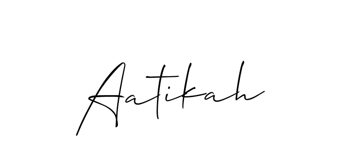 Also we have Aatikah name is the best signature style. Create professional handwritten signature collection using Allison_Script autograph style. Aatikah signature style 2 images and pictures png