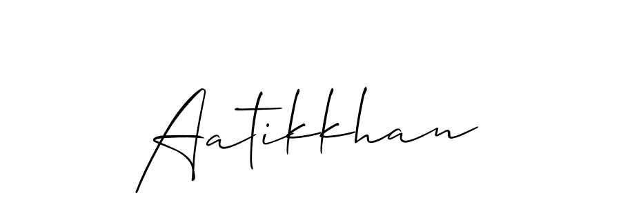 Create a beautiful signature design for name Aatikkhan. With this signature (Allison_Script) fonts, you can make a handwritten signature for free. Aatikkhan signature style 2 images and pictures png