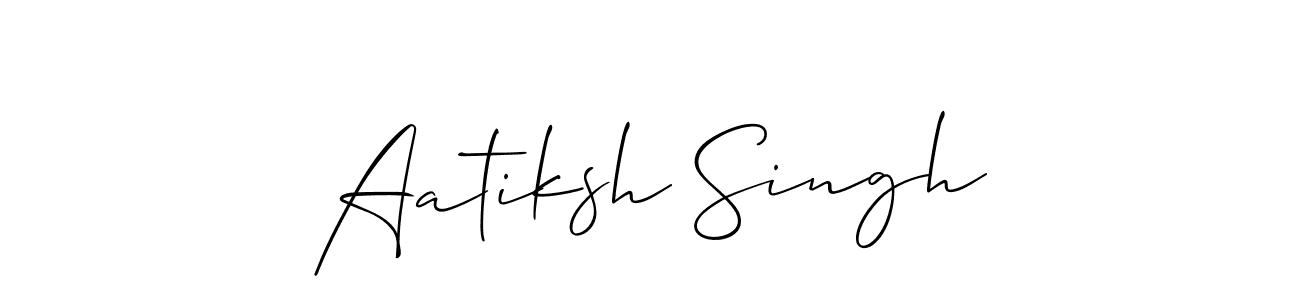 Use a signature maker to create a handwritten signature online. With this signature software, you can design (Allison_Script) your own signature for name Aatiksh Singh. Aatiksh Singh signature style 2 images and pictures png