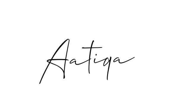 It looks lik you need a new signature style for name Aatiqa. Design unique handwritten (Allison_Script) signature with our free signature maker in just a few clicks. Aatiqa signature style 2 images and pictures png