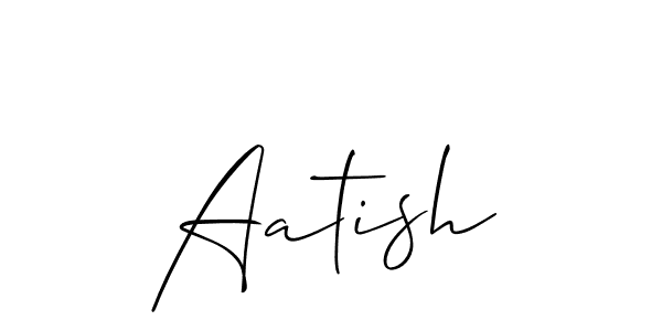 Make a beautiful signature design for name Aatish. With this signature (Allison_Script) style, you can create a handwritten signature for free. Aatish signature style 2 images and pictures png