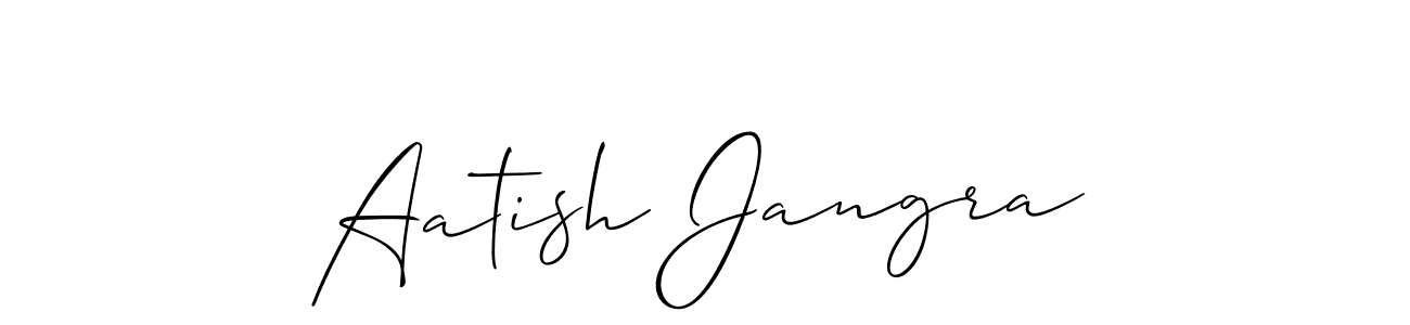 How to make Aatish Jangra signature? Allison_Script is a professional autograph style. Create handwritten signature for Aatish Jangra name. Aatish Jangra signature style 2 images and pictures png