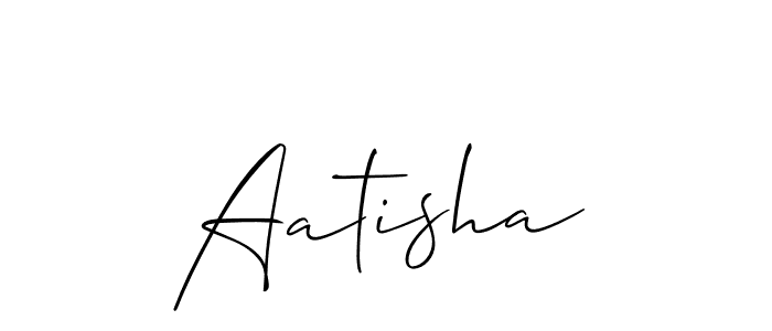 Also we have Aatisha name is the best signature style. Create professional handwritten signature collection using Allison_Script autograph style. Aatisha signature style 2 images and pictures png