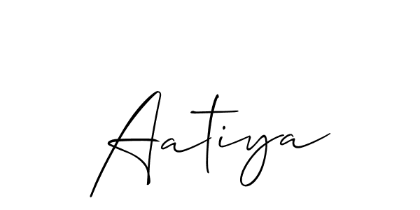 Design your own signature with our free online signature maker. With this signature software, you can create a handwritten (Allison_Script) signature for name Aatiya. Aatiya signature style 2 images and pictures png