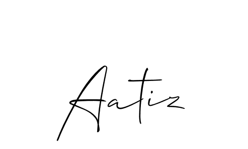 Use a signature maker to create a handwritten signature online. With this signature software, you can design (Allison_Script) your own signature for name Aatiz. Aatiz signature style 2 images and pictures png