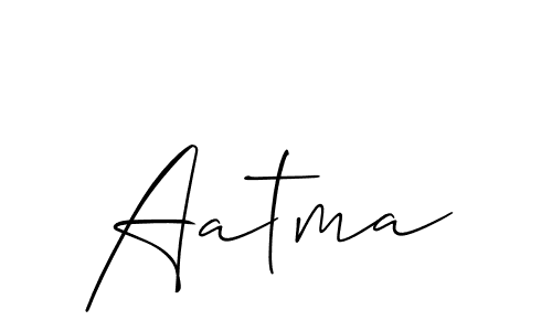 Make a beautiful signature design for name Aatma. With this signature (Allison_Script) style, you can create a handwritten signature for free. Aatma signature style 2 images and pictures png