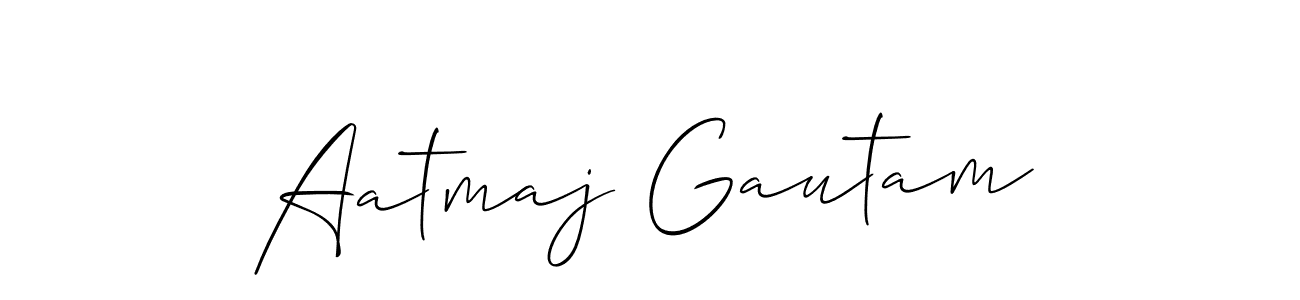 How to make Aatmaj Gautam signature? Allison_Script is a professional autograph style. Create handwritten signature for Aatmaj Gautam name. Aatmaj Gautam signature style 2 images and pictures png