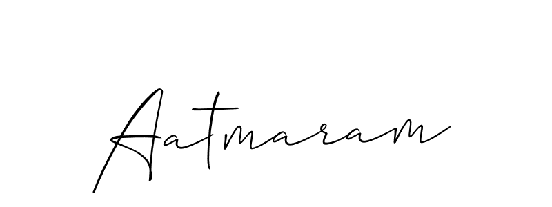 Use a signature maker to create a handwritten signature online. With this signature software, you can design (Allison_Script) your own signature for name Aatmaram. Aatmaram signature style 2 images and pictures png