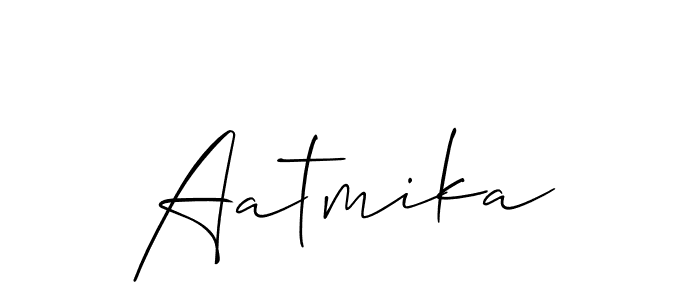 Design your own signature with our free online signature maker. With this signature software, you can create a handwritten (Allison_Script) signature for name Aatmika. Aatmika signature style 2 images and pictures png