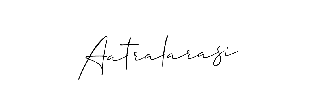 Create a beautiful signature design for name Aatralarasi. With this signature (Allison_Script) fonts, you can make a handwritten signature for free. Aatralarasi signature style 2 images and pictures png