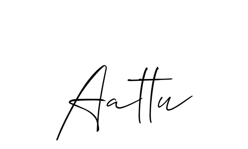 Make a beautiful signature design for name Aattu. With this signature (Allison_Script) style, you can create a handwritten signature for free. Aattu signature style 2 images and pictures png