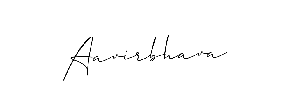 Use a signature maker to create a handwritten signature online. With this signature software, you can design (Allison_Script) your own signature for name Aavirbhava. Aavirbhava signature style 2 images and pictures png