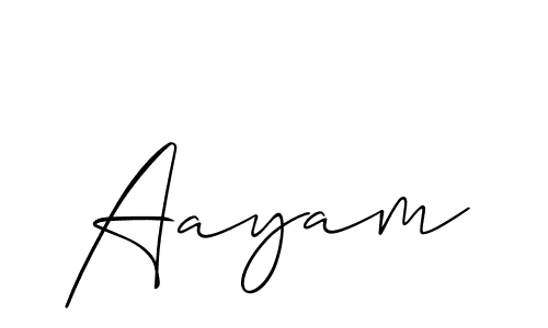 Use a signature maker to create a handwritten signature online. With this signature software, you can design (Allison_Script) your own signature for name Aayam. Aayam signature style 2 images and pictures png