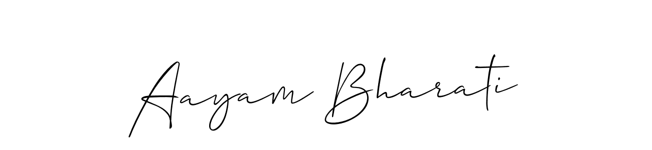 Create a beautiful signature design for name Aayam Bharati. With this signature (Allison_Script) fonts, you can make a handwritten signature for free. Aayam Bharati signature style 2 images and pictures png