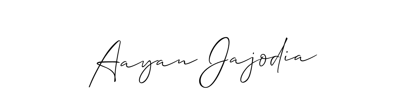 Allison_Script is a professional signature style that is perfect for those who want to add a touch of class to their signature. It is also a great choice for those who want to make their signature more unique. Get Aayan Jajodia name to fancy signature for free. Aayan Jajodia signature style 2 images and pictures png
