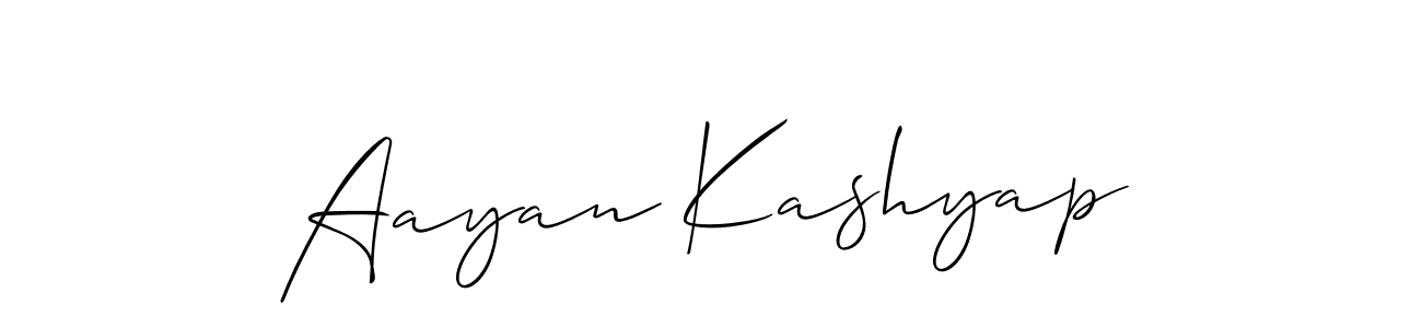 How to make Aayan Kashyap signature? Allison_Script is a professional autograph style. Create handwritten signature for Aayan Kashyap name. Aayan Kashyap signature style 2 images and pictures png