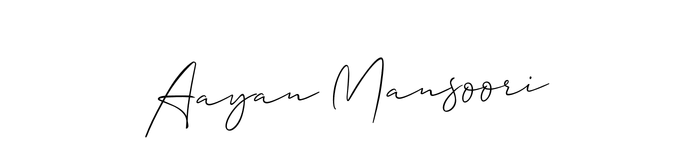 How to make Aayan Mansoori signature? Allison_Script is a professional autograph style. Create handwritten signature for Aayan Mansoori name. Aayan Mansoori signature style 2 images and pictures png