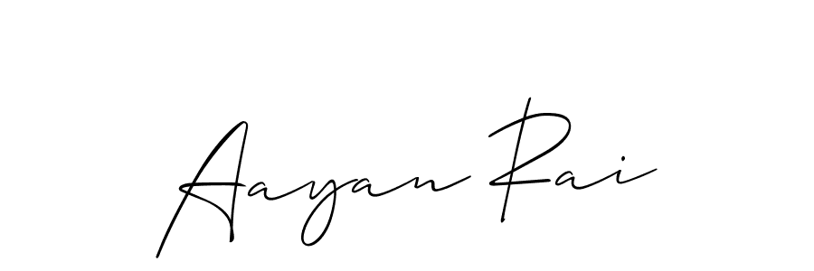 Allison_Script is a professional signature style that is perfect for those who want to add a touch of class to their signature. It is also a great choice for those who want to make their signature more unique. Get Aayan Rai name to fancy signature for free. Aayan Rai signature style 2 images and pictures png