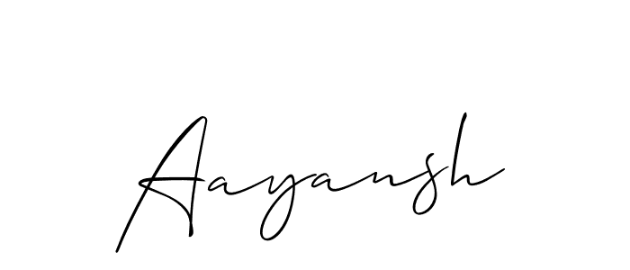 Design your own signature with our free online signature maker. With this signature software, you can create a handwritten (Allison_Script) signature for name Aayansh. Aayansh signature style 2 images and pictures png