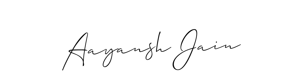 Make a beautiful signature design for name Aayansh Jain. With this signature (Allison_Script) style, you can create a handwritten signature for free. Aayansh Jain signature style 2 images and pictures png