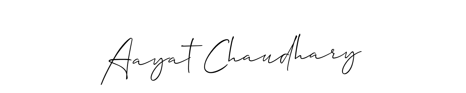 You should practise on your own different ways (Allison_Script) to write your name (Aayat Chaudhary) in signature. don't let someone else do it for you. Aayat Chaudhary signature style 2 images and pictures png