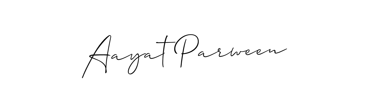 Create a beautiful signature design for name Aayat Parween. With this signature (Allison_Script) fonts, you can make a handwritten signature for free. Aayat Parween signature style 2 images and pictures png