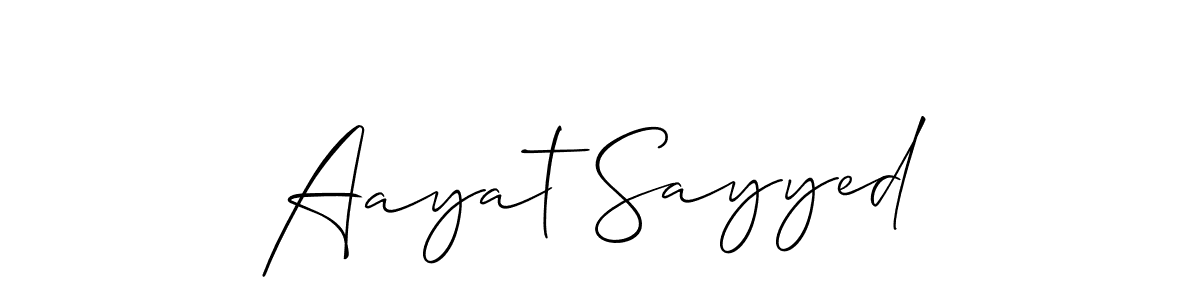 This is the best signature style for the Aayat Sayyed name. Also you like these signature font (Allison_Script). Mix name signature. Aayat Sayyed signature style 2 images and pictures png