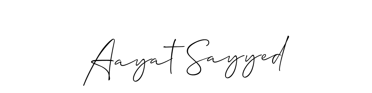 Similarly Allison_Script is the best handwritten signature design. Signature creator online .You can use it as an online autograph creator for name Aayat Sayyed. Aayat Sayyed signature style 2 images and pictures png
