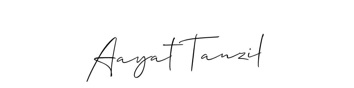 Create a beautiful signature design for name Aayat Tanzil. With this signature (Allison_Script) fonts, you can make a handwritten signature for free. Aayat Tanzil signature style 2 images and pictures png