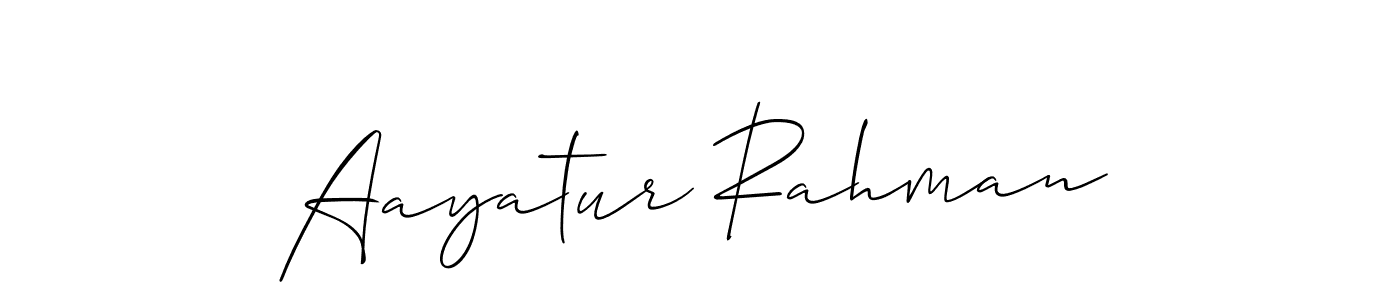 Design your own signature with our free online signature maker. With this signature software, you can create a handwritten (Allison_Script) signature for name Aayatur Rahman. Aayatur Rahman signature style 2 images and pictures png