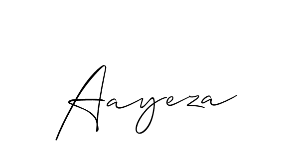 Make a beautiful signature design for name Aayeza. With this signature (Allison_Script) style, you can create a handwritten signature for free. Aayeza signature style 2 images and pictures png