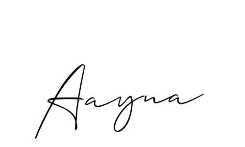 Design your own signature with our free online signature maker. With this signature software, you can create a handwritten (Allison_Script) signature for name Aayna. Aayna signature style 2 images and pictures png