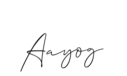 Make a beautiful signature design for name Aayog. With this signature (Allison_Script) style, you can create a handwritten signature for free. Aayog signature style 2 images and pictures png