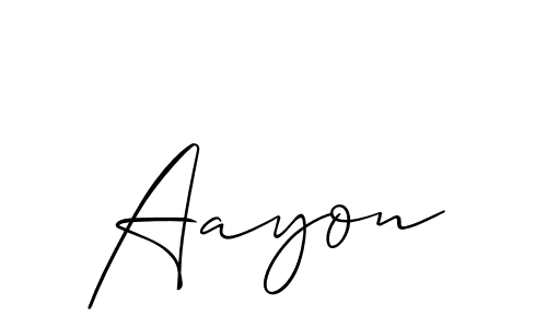 Make a beautiful signature design for name Aayon. With this signature (Allison_Script) style, you can create a handwritten signature for free. Aayon signature style 2 images and pictures png